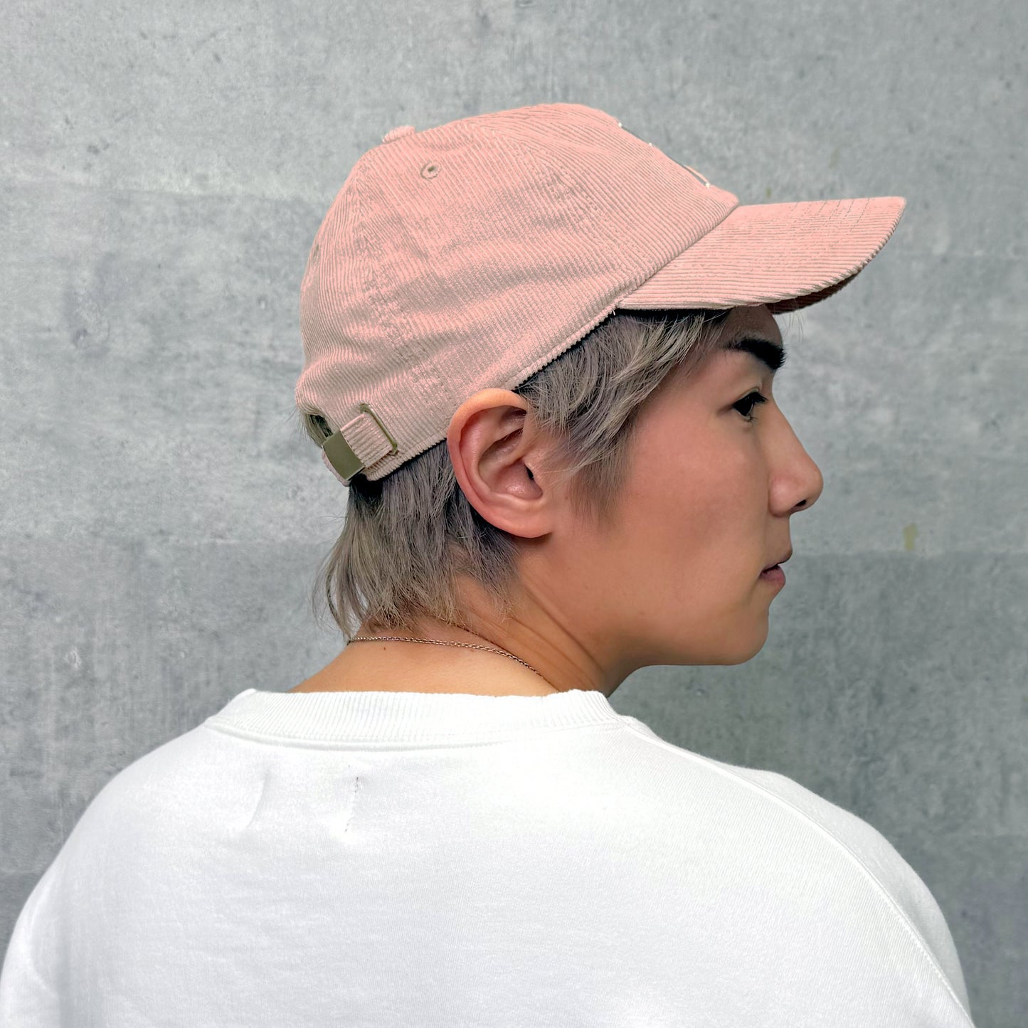 PODEROSA LOGO CORDUROY CAP / SMOKE PINK