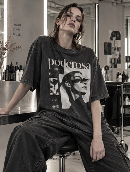 OWN MUSE WASH TEE / FADE BLACK