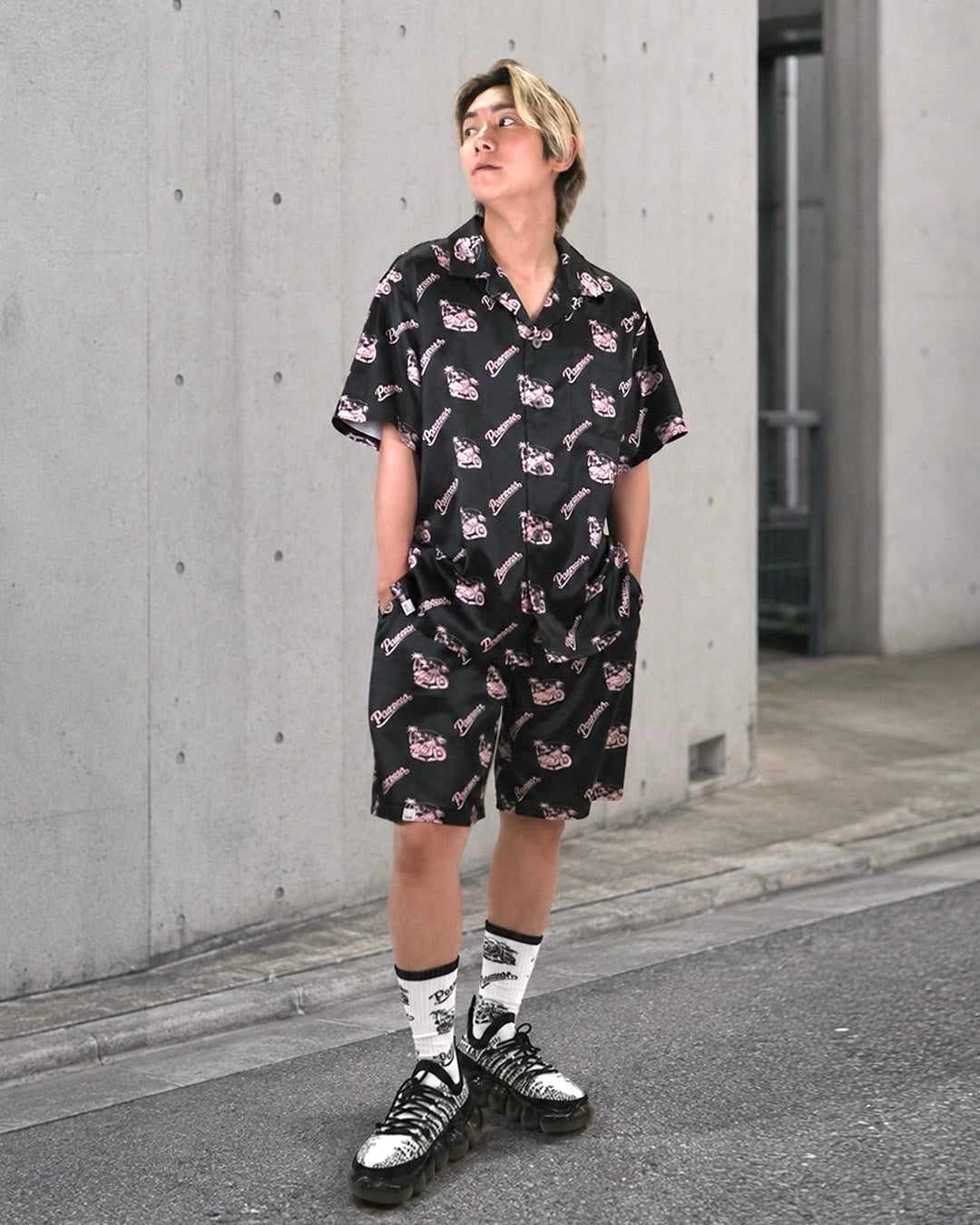 RESORT SATIN SHORTS / BLACK