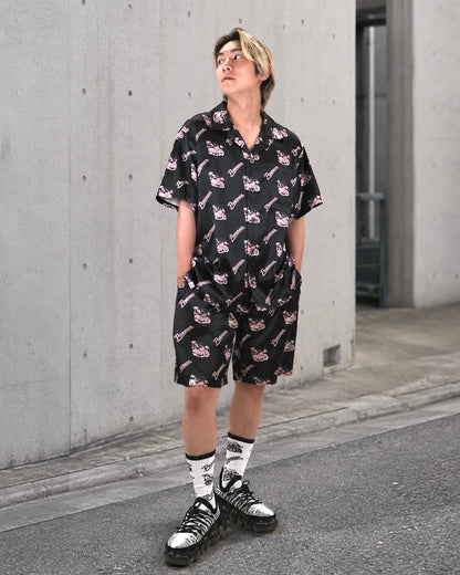 RESORT SATIN SHORTS / BLACK