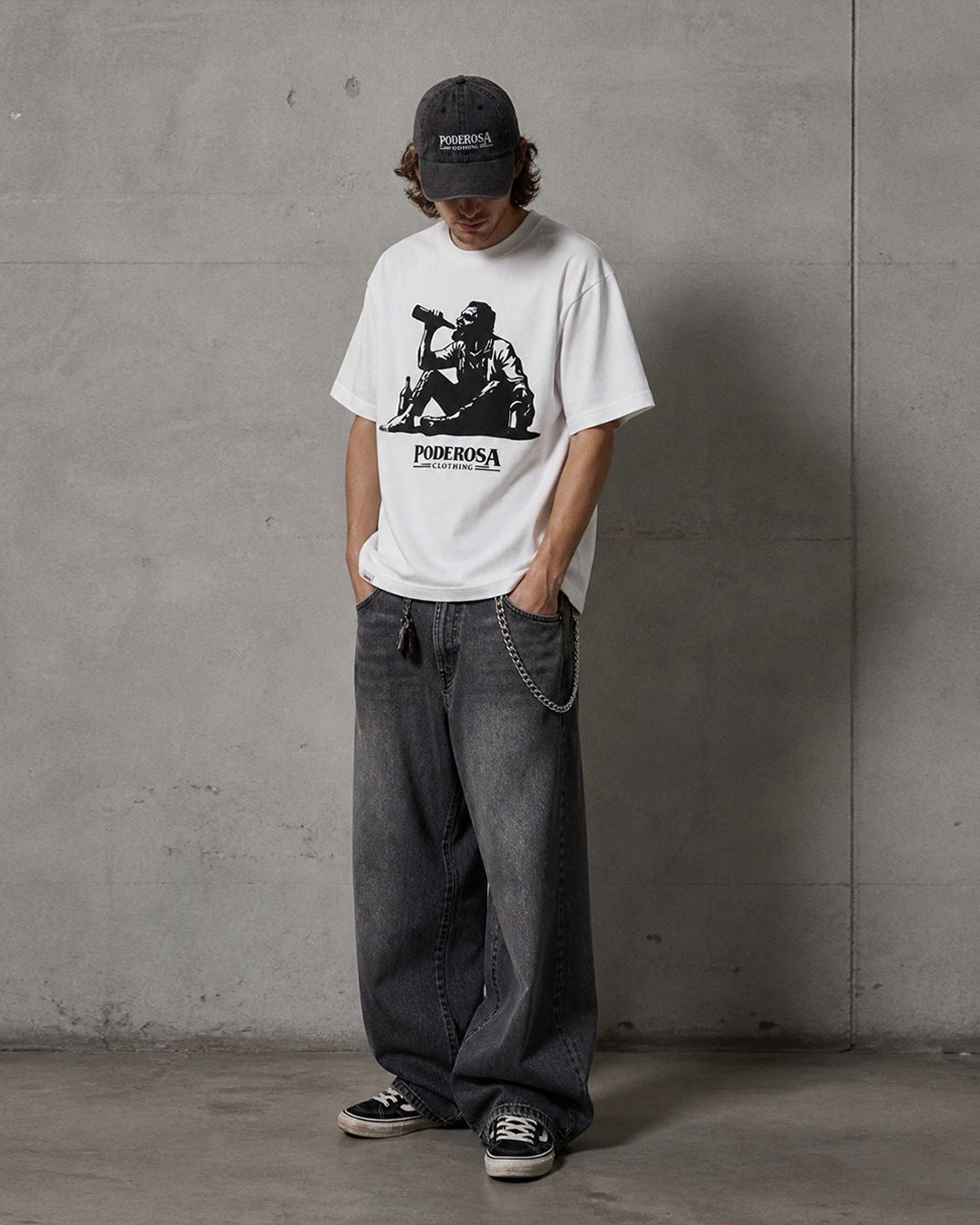 PODEROSA THINGS LOW CAP /WASH BLACK