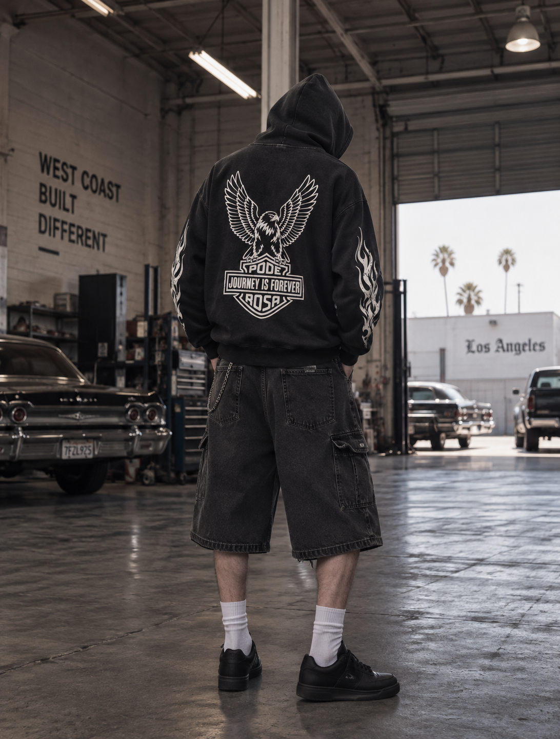 JOURNEY IS FOREVER WASH ZIP HOODIE / FADE BLACK